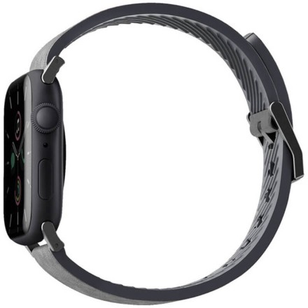 Ремешок Uniq Straden Waterproof Leather/Silicone для Apple Watch 42-44-45-49 мм, серый