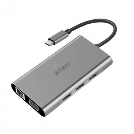USB-концентратор Wiwu Apollo 10-in-1 USB-C серый