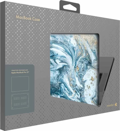 Чехол-накладка moonfish для MacBook Pro 13&quot; soft-touch (мраморный голубой)