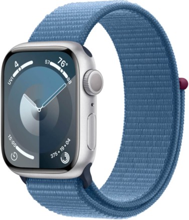 Часы Apple Watch Series 9, 45 мм спортивный ремешок (ледяной синий)