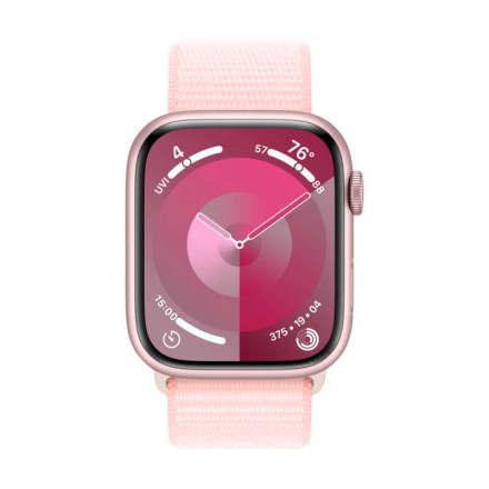 Часы Apple Watch Series 9, 45 мм спортивный ремешок (нежно-розовый)