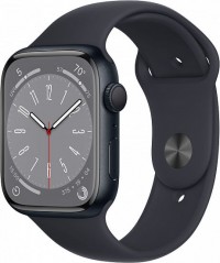 Часы Apple Watch Series 8, 45 мм спортивный ремешок (тёмная ночь) (MNP13)