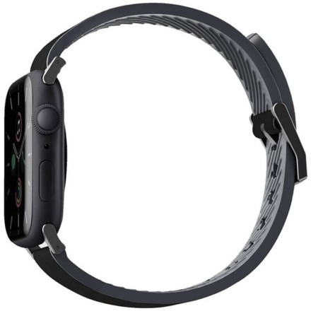 Ремешок Uniq Straden Waterproof Leather/Silicone для Apple Watch 42-44-45-49 мм, черный